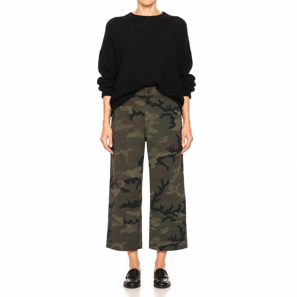 SPRWMN Dark Camo Slash Pocket Cargo Trousers Small Cotton Utility Streetwear